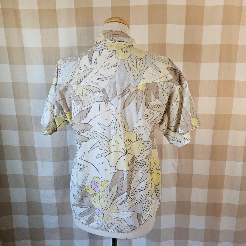 Vtg 80s Circle T by Marilyn Lenox Western Hawaiian Tropical Floral Shirt L - Picture 4 of 8